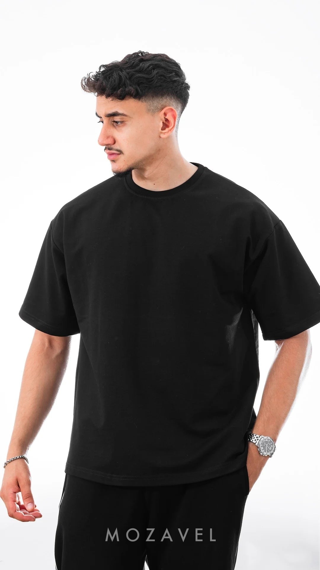 Herren Oversize T-Shirt „Basic“ Schwarz