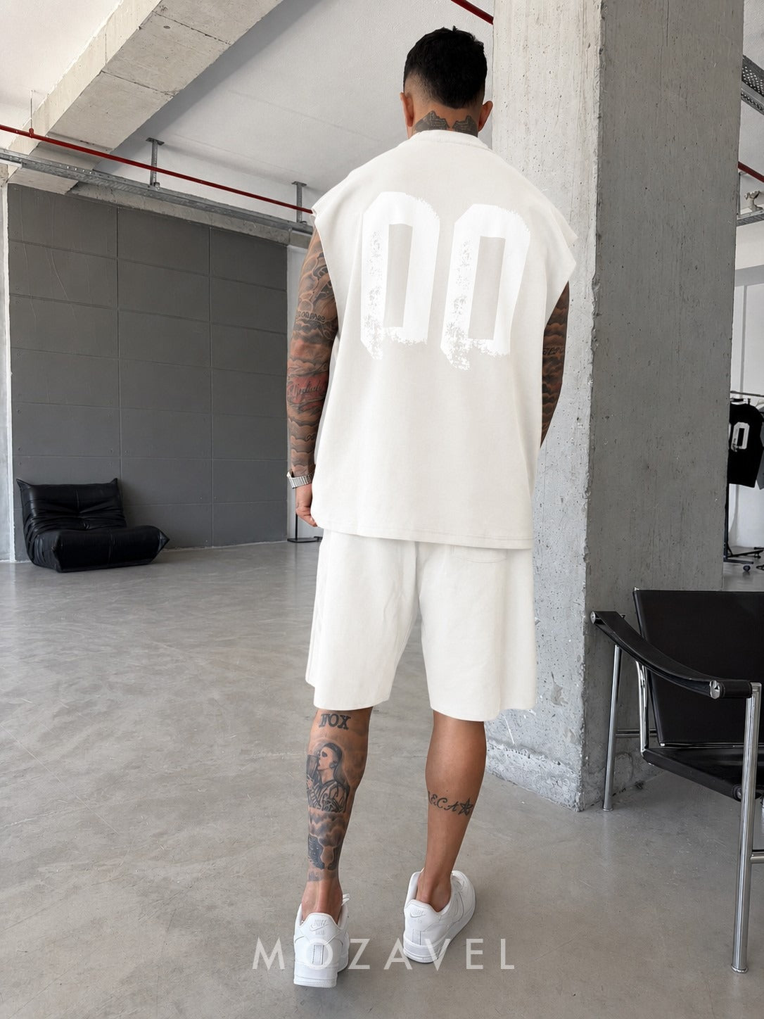 Herren Set „Double Zero“ – Tank & Shorts Creme