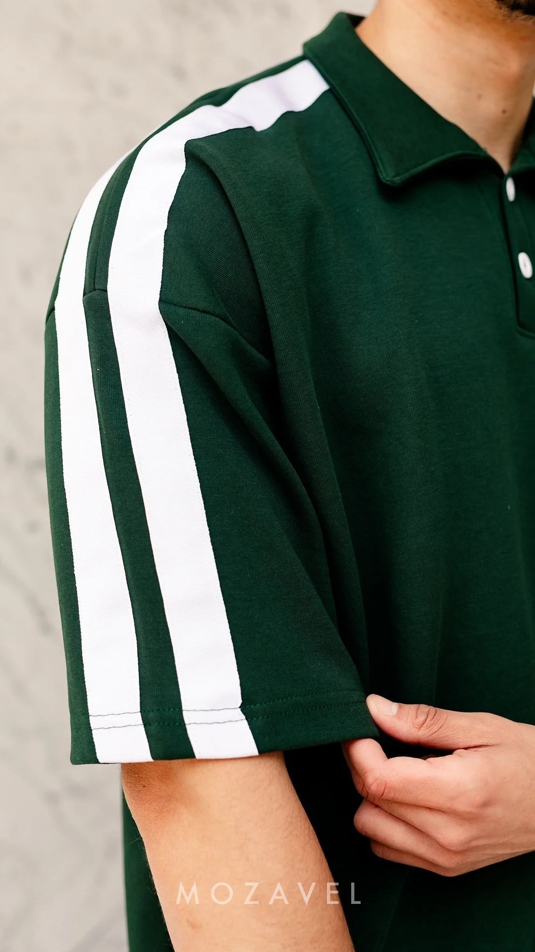 Herren Set „Lario“ – Poloshirt & Hose mit Streifen Königsgrün