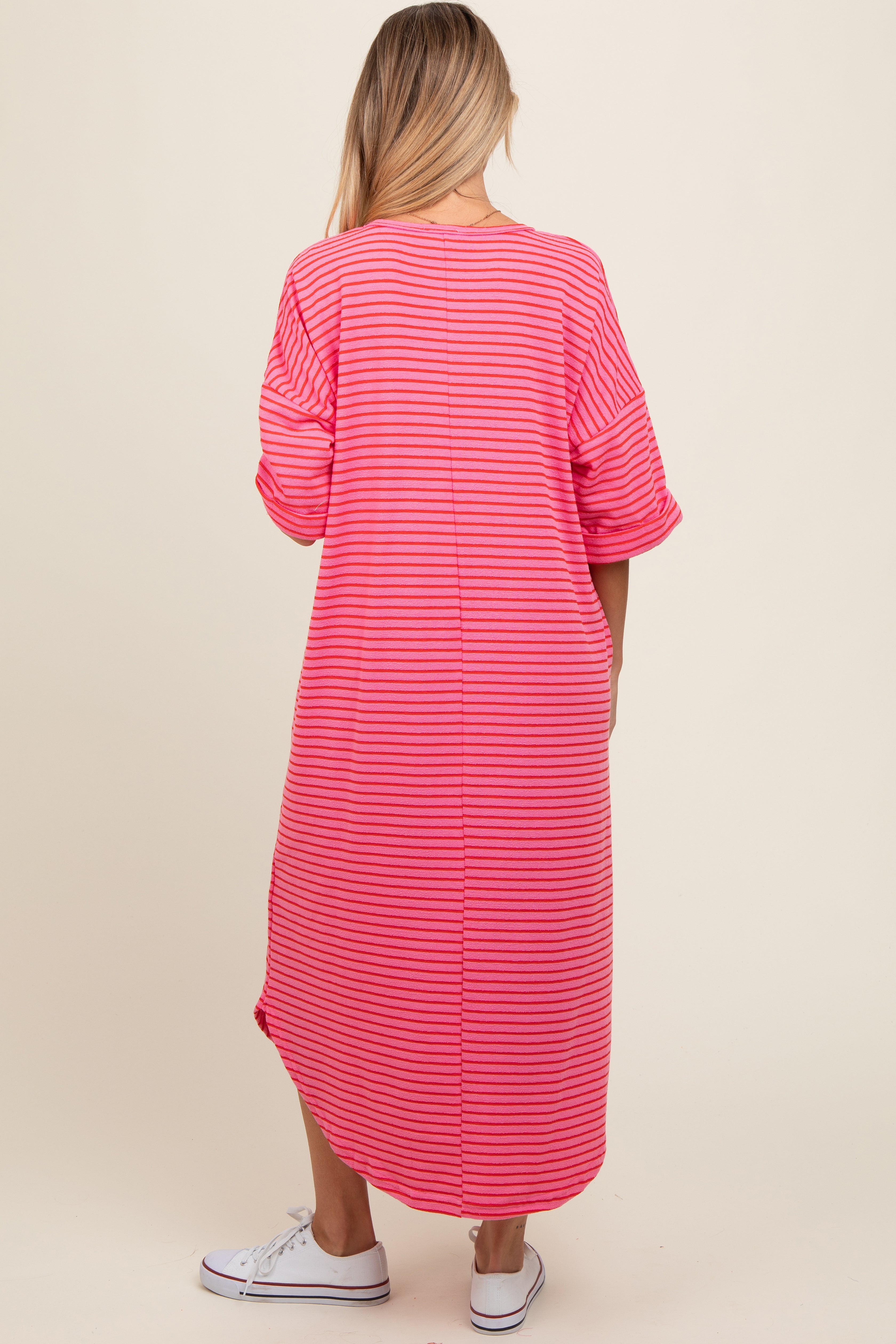 Umstandsmaxikleid aus Frottee mit Streifen