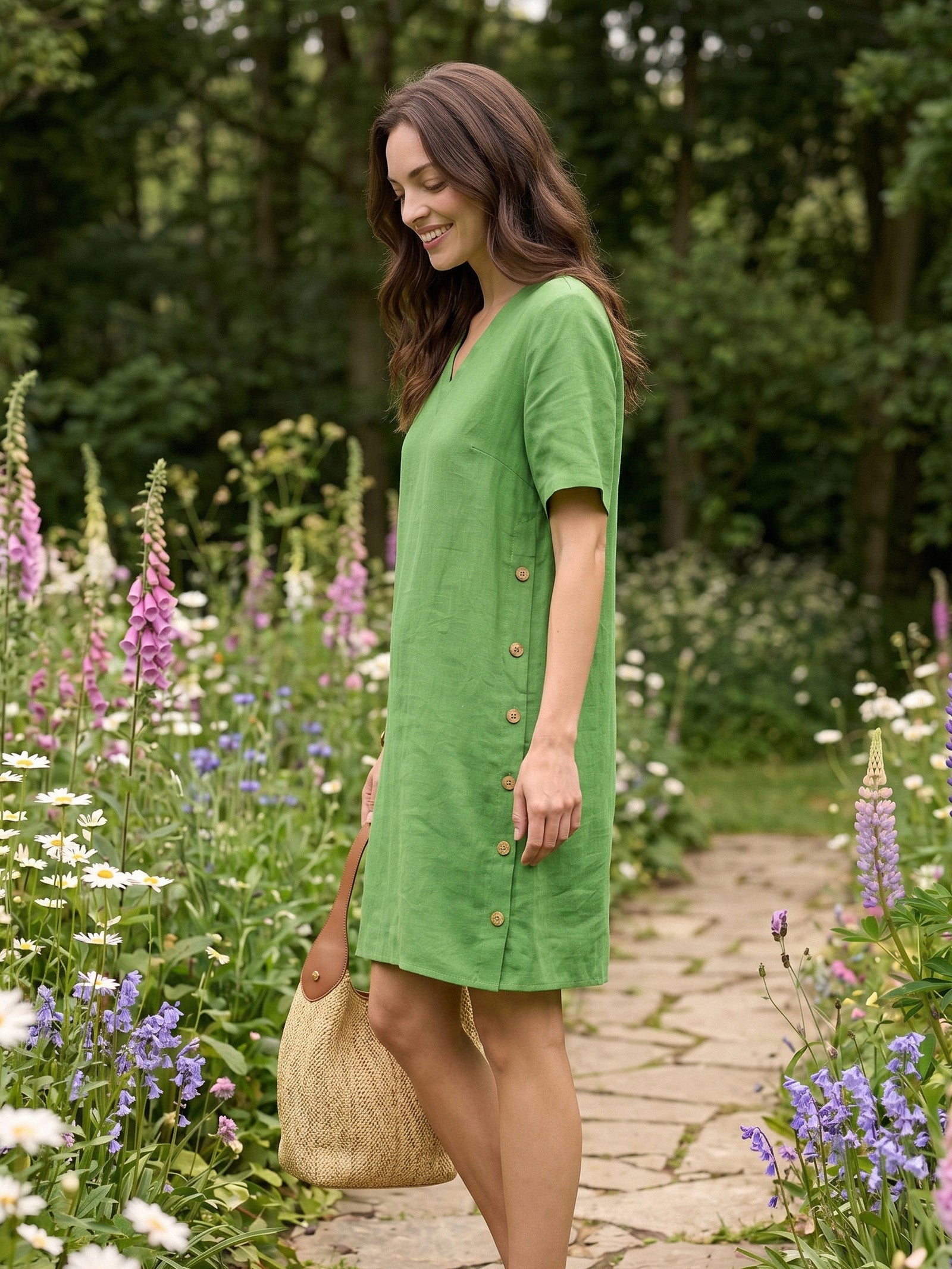 Linnen Cocoon Mini-jurk