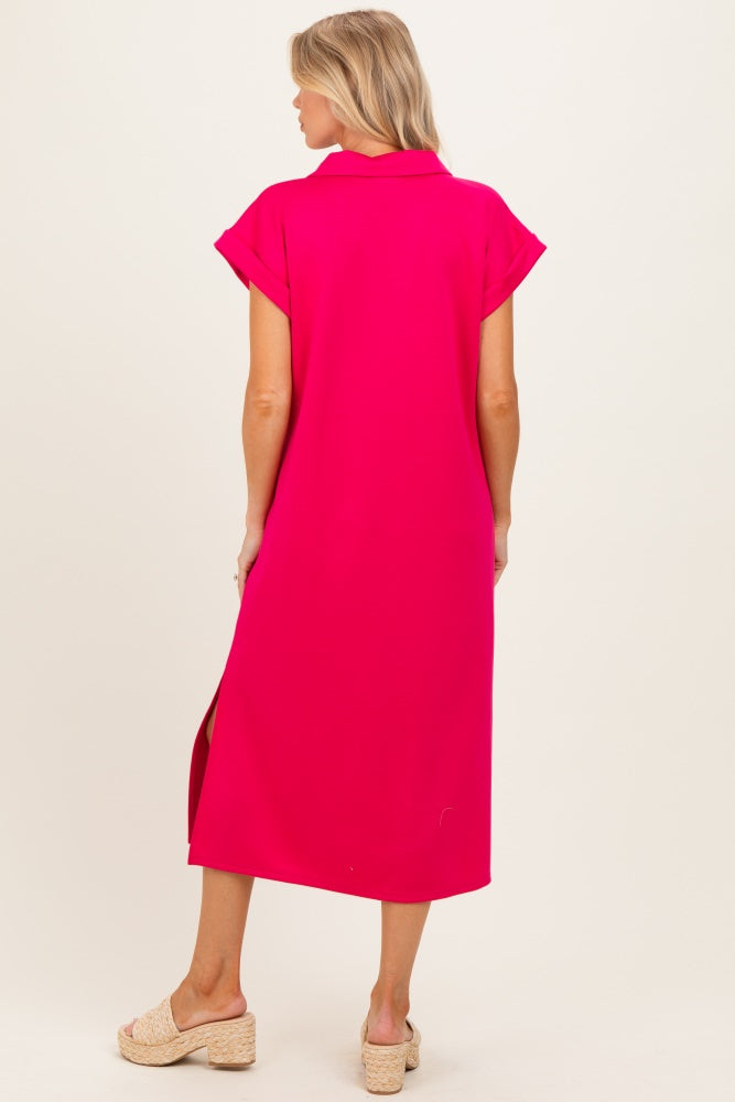 #Farbe_Fuchsia mit Kragen, Oversized