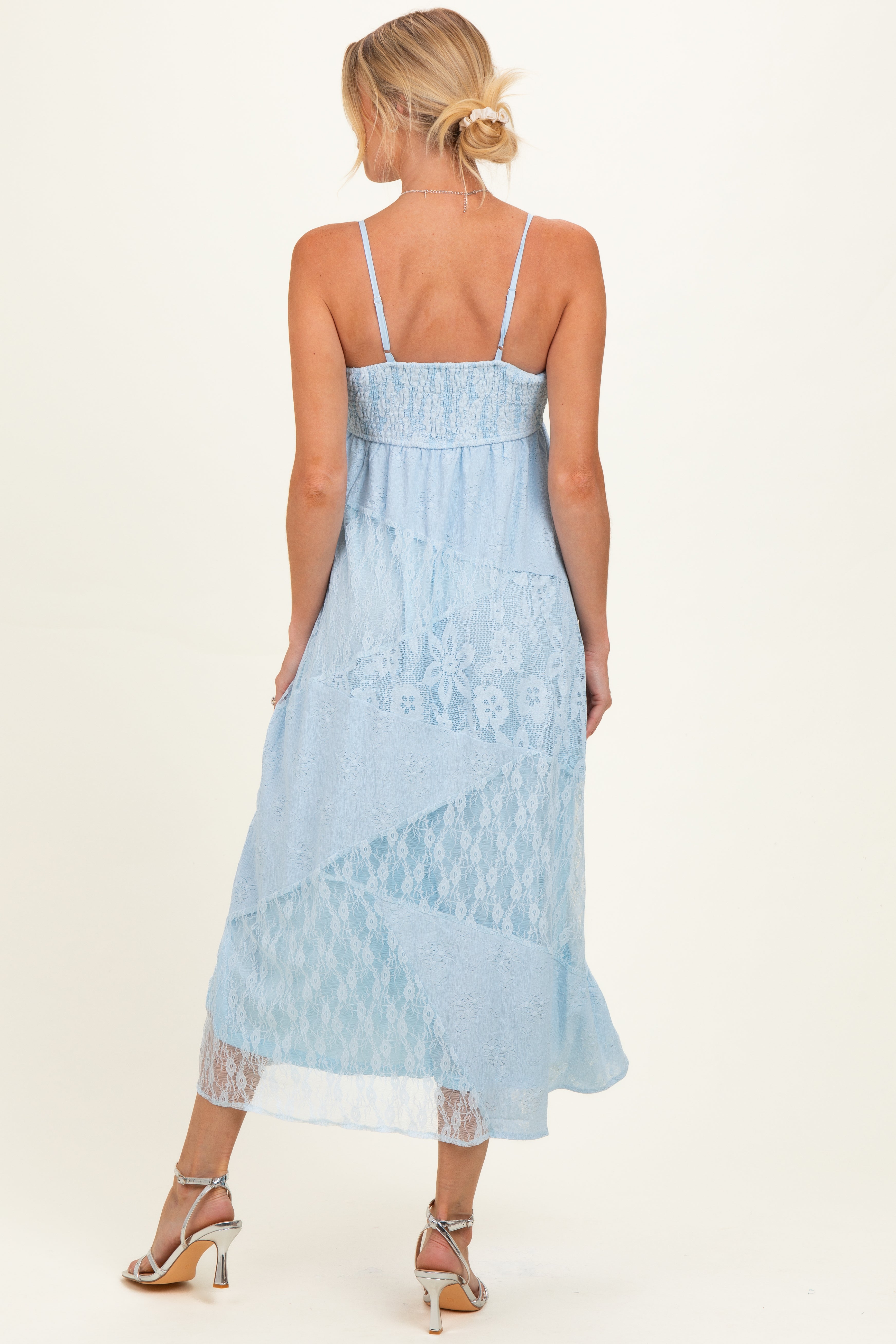 Ärmelloses Umstands-Midikleid aus Spitze