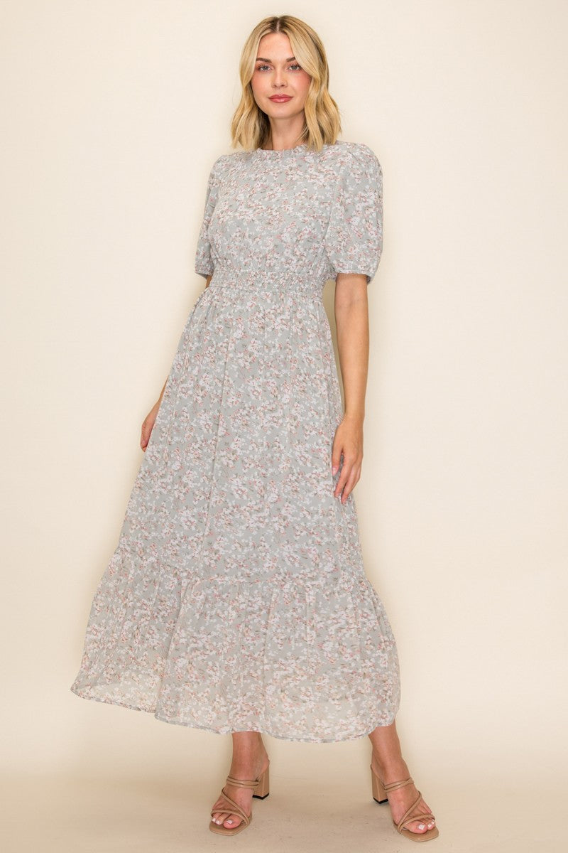 Umstands-Maxikleid aus Blümchen-Chiffon