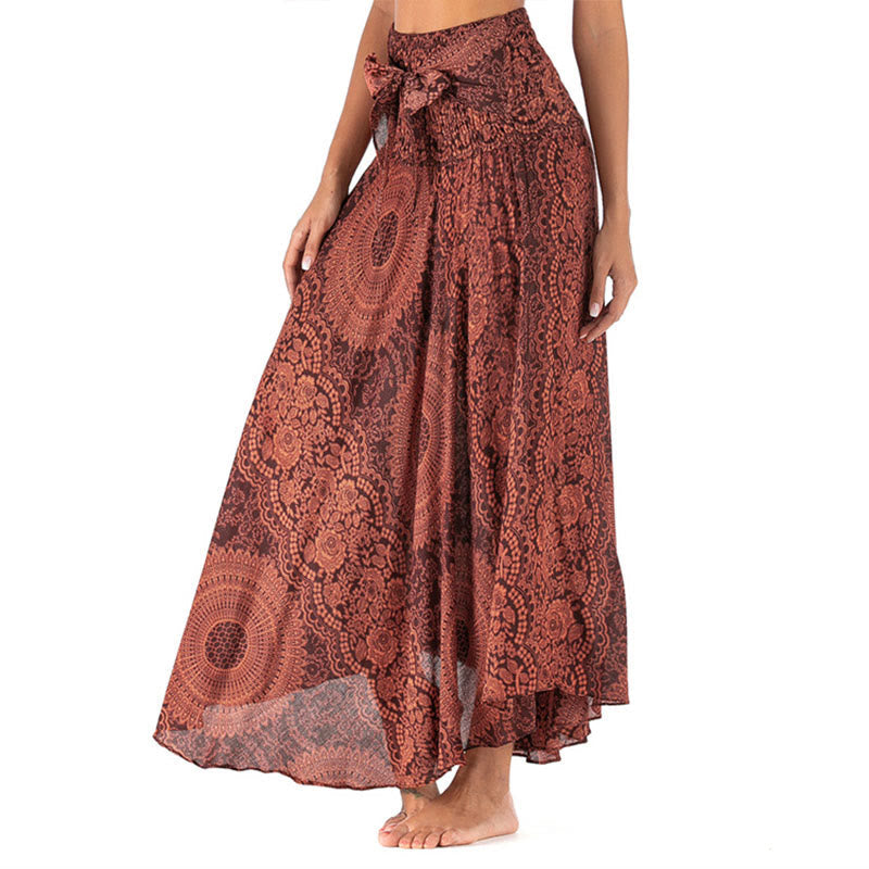 Zwei Stil Tragen Boho Kompass Rose Blume Rock Kleid