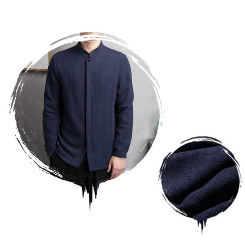 Einfarbige chinesische Tang-Anzugjacke, Herrenbekleidung