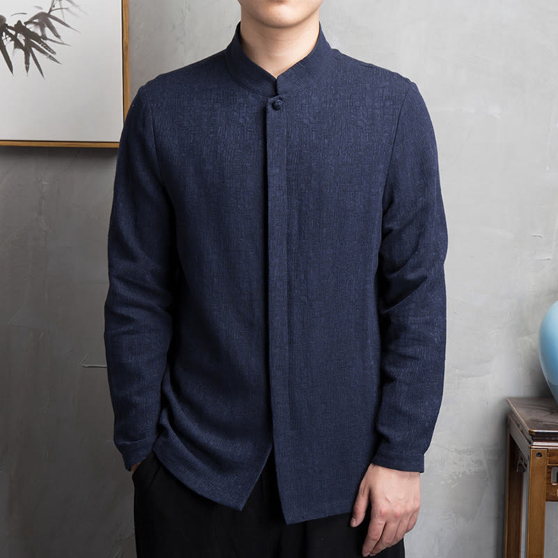 Einfarbige chinesische Tang-Anzugjacke, Herrenbekleidung