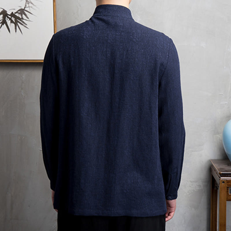 Einfarbige chinesische Tang-Anzugjacke, Herrenbekleidung