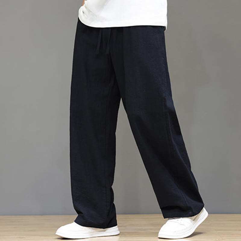 Sommer-Herrenhose mit geradem Bein und Taschen