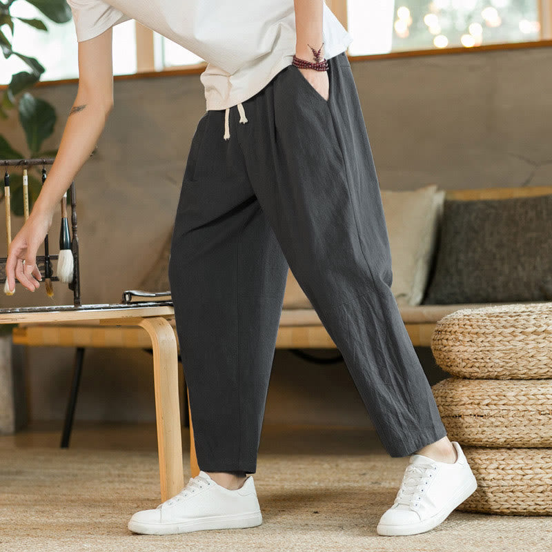 Sommer Herren Baumwollhose mit Taschen