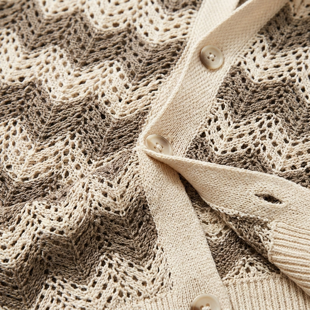 Ardenzo Strickjacke mit Struktur-Muster und Knopfleiste