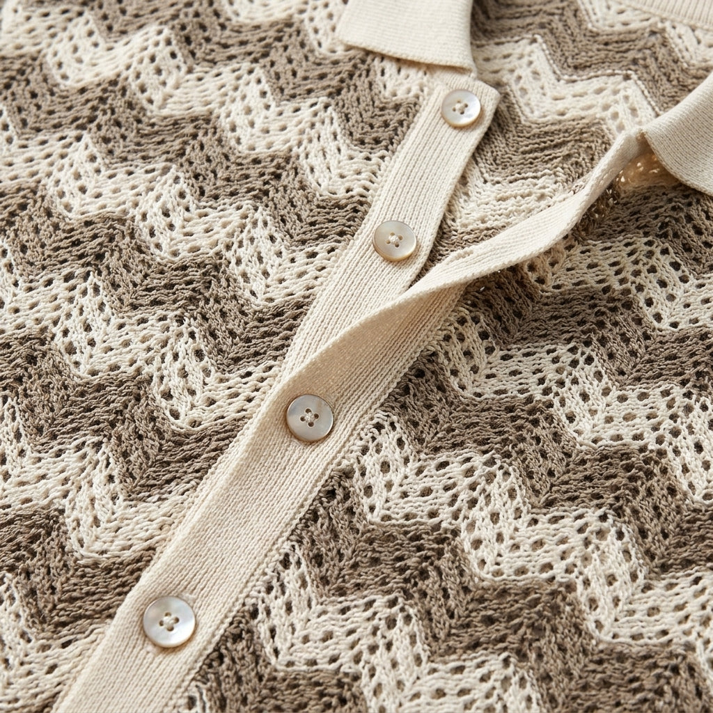 Ardenzo Strickjacke mit Struktur-Muster und Knopfleiste