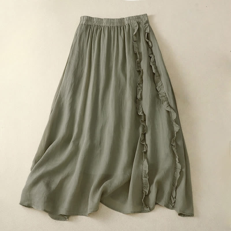 Sommerrock mit schlichtem Rüschendesign für Damen