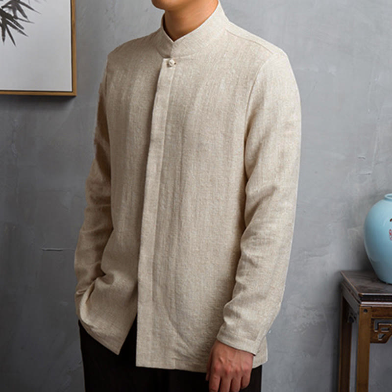 Einfarbige chinesische Tang-Anzugjacke, Herrenbekleidung