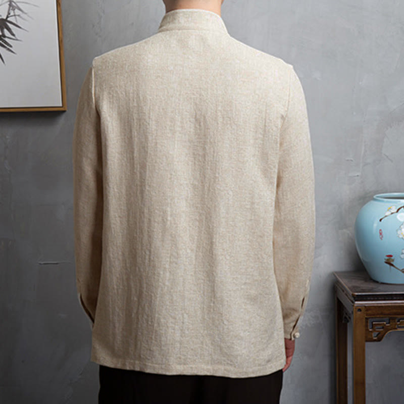 Einfarbige chinesische Tang-Anzugjacke, Herrenbekleidung