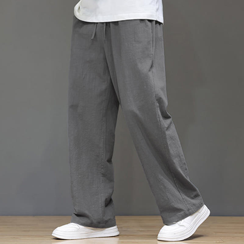 Sommer-Herrenhose mit geradem Bein und Taschen