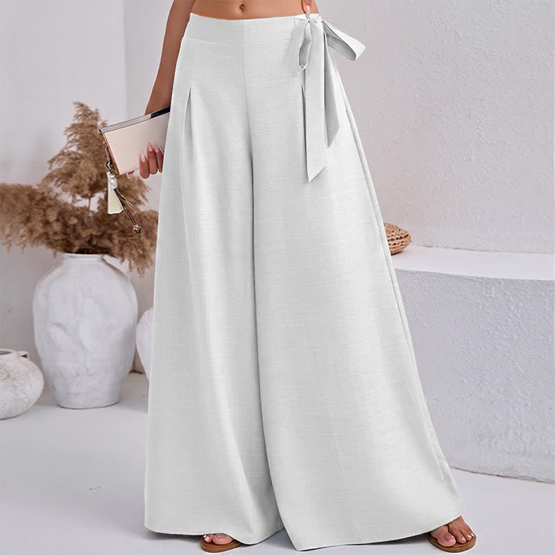 Frühlings-Freizeithose im Retro-Stil mit Kordelzug, weitem Bein und Taschen