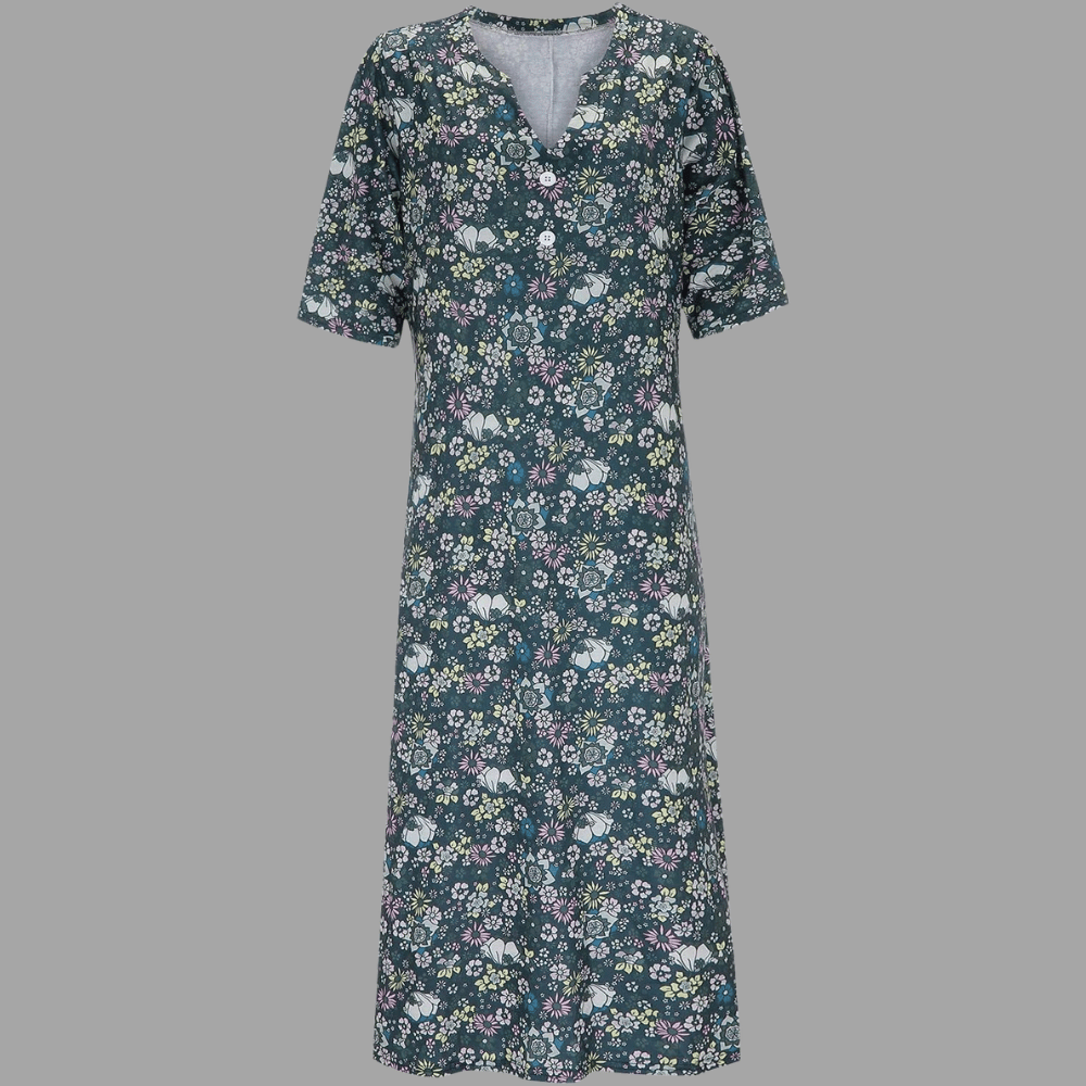 Abito Floreale Mini con Scollo V Elegante