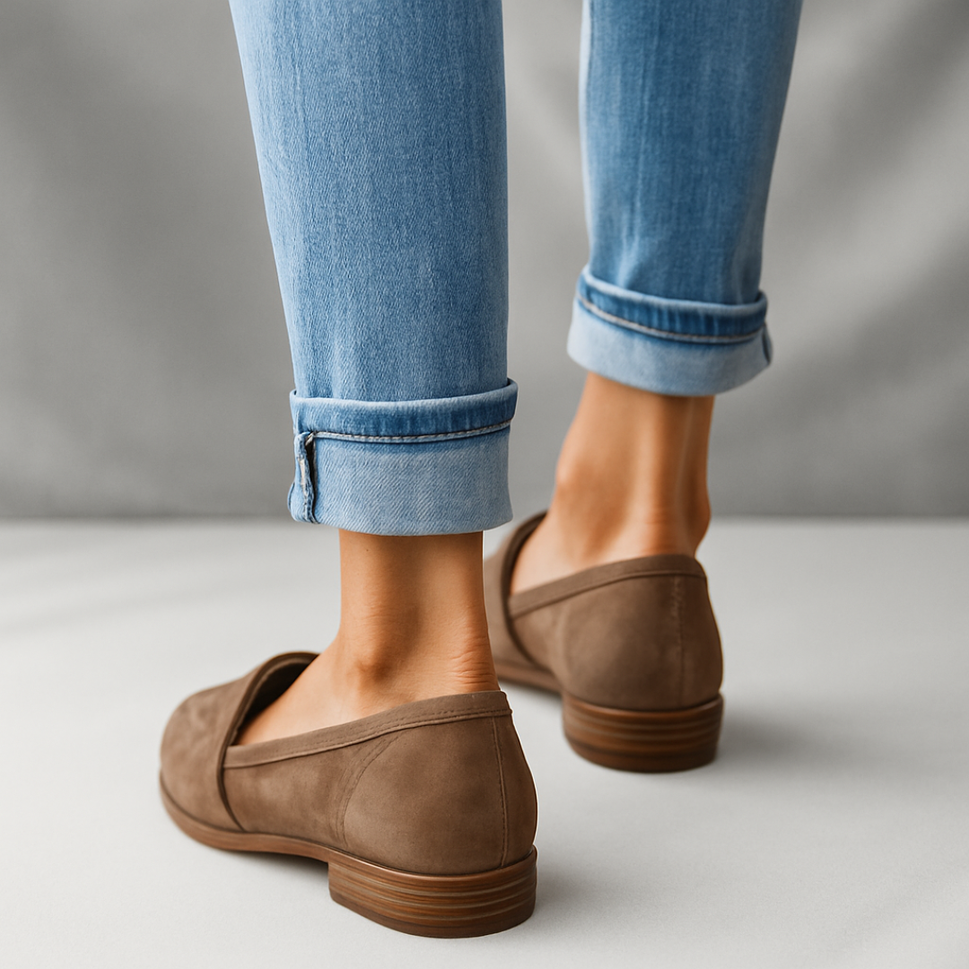Komfort-Mokassins Damen Narcisa | Elegant aus Wildleder spitze Form