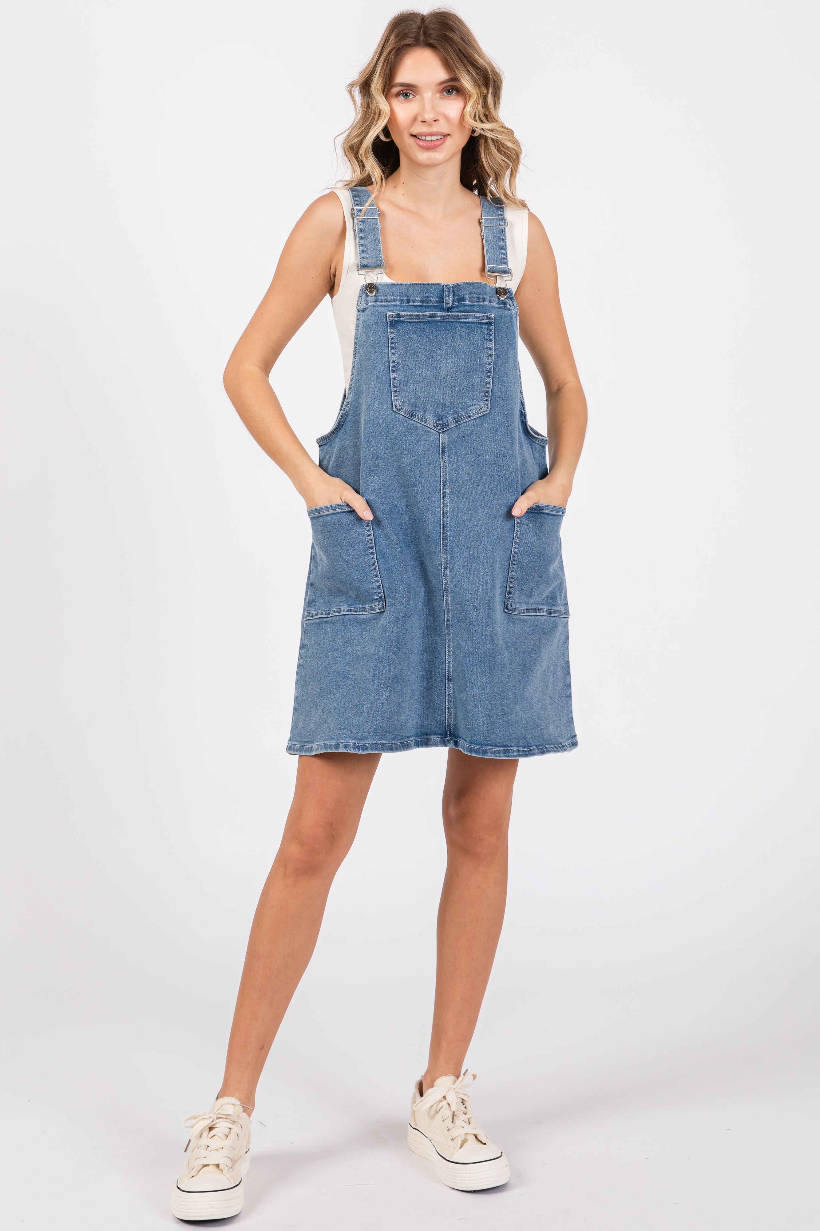 Umstands-Latzkleid aus Denim