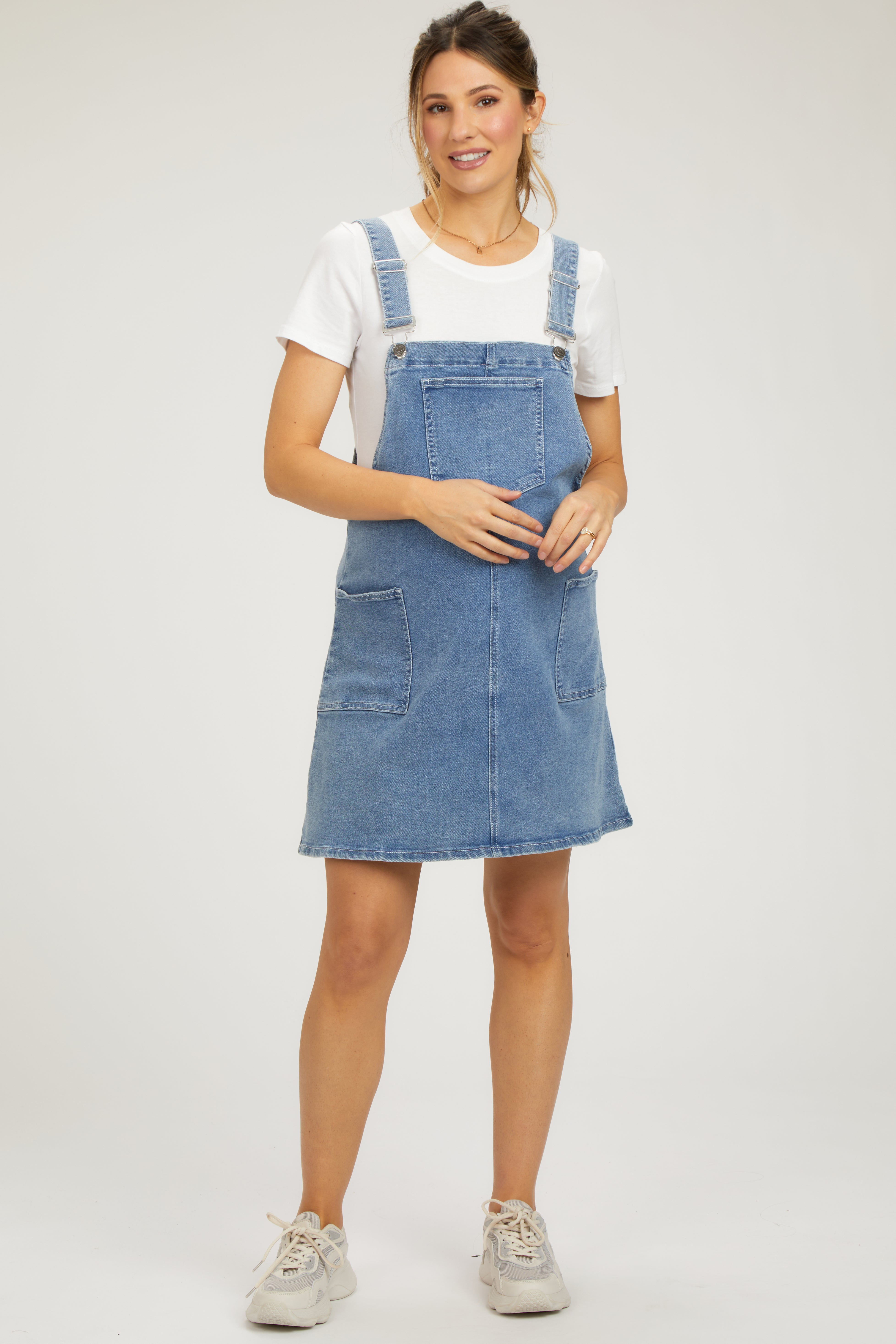 Umstands-Latzkleid aus Denim