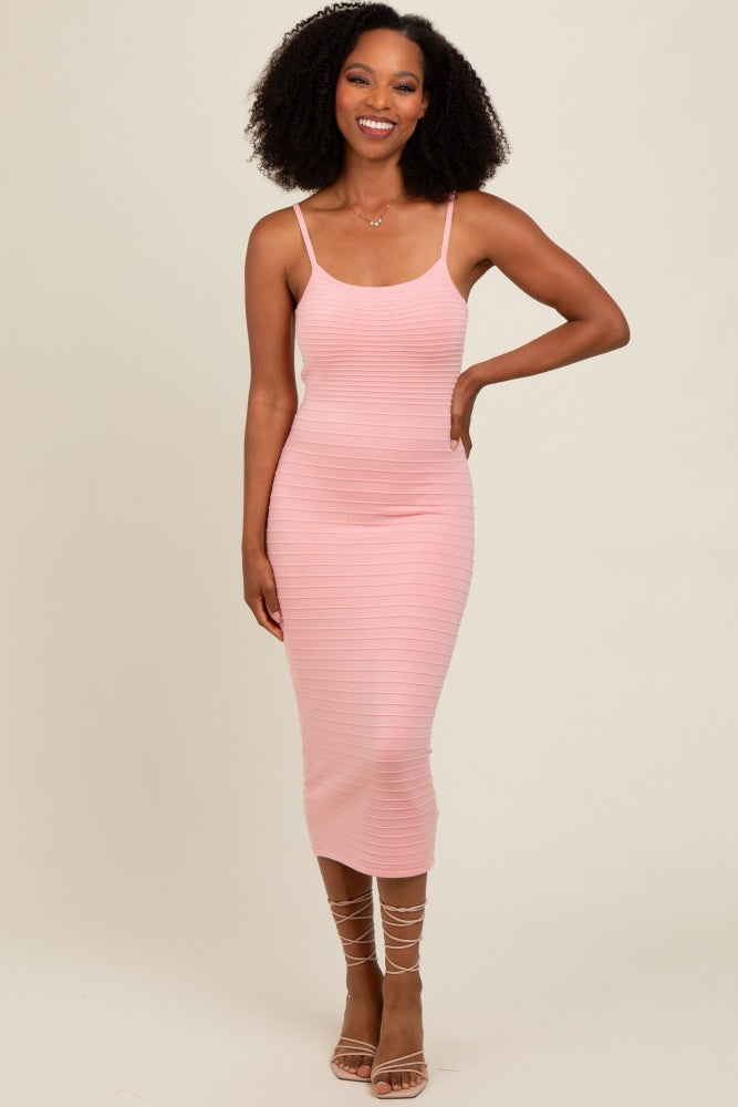 Figurbetontes Umstands-Midikleid mit Spaghettiträgern
