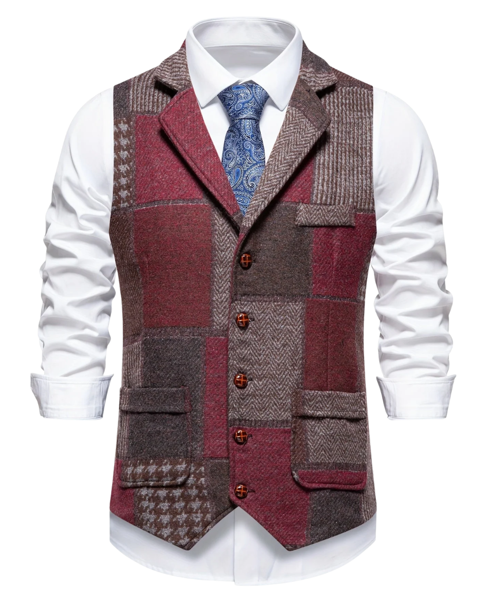 Gilet Heren met Patchwork Detail