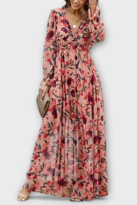 Maxi abito floreale Donna | Vita Elasticizzata & Silhouette Slanciata