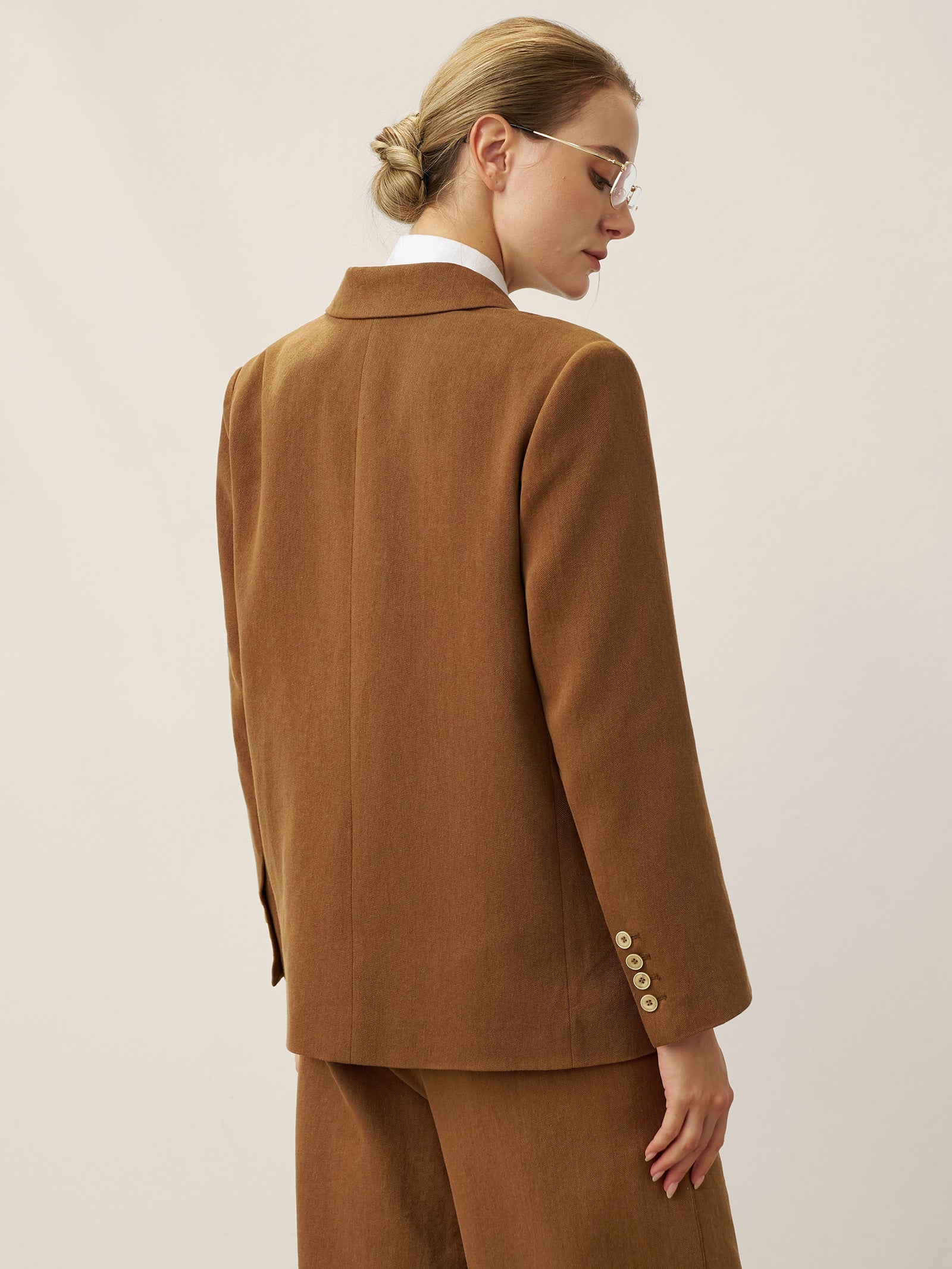 Linnen Blazer Dames Getailleerd