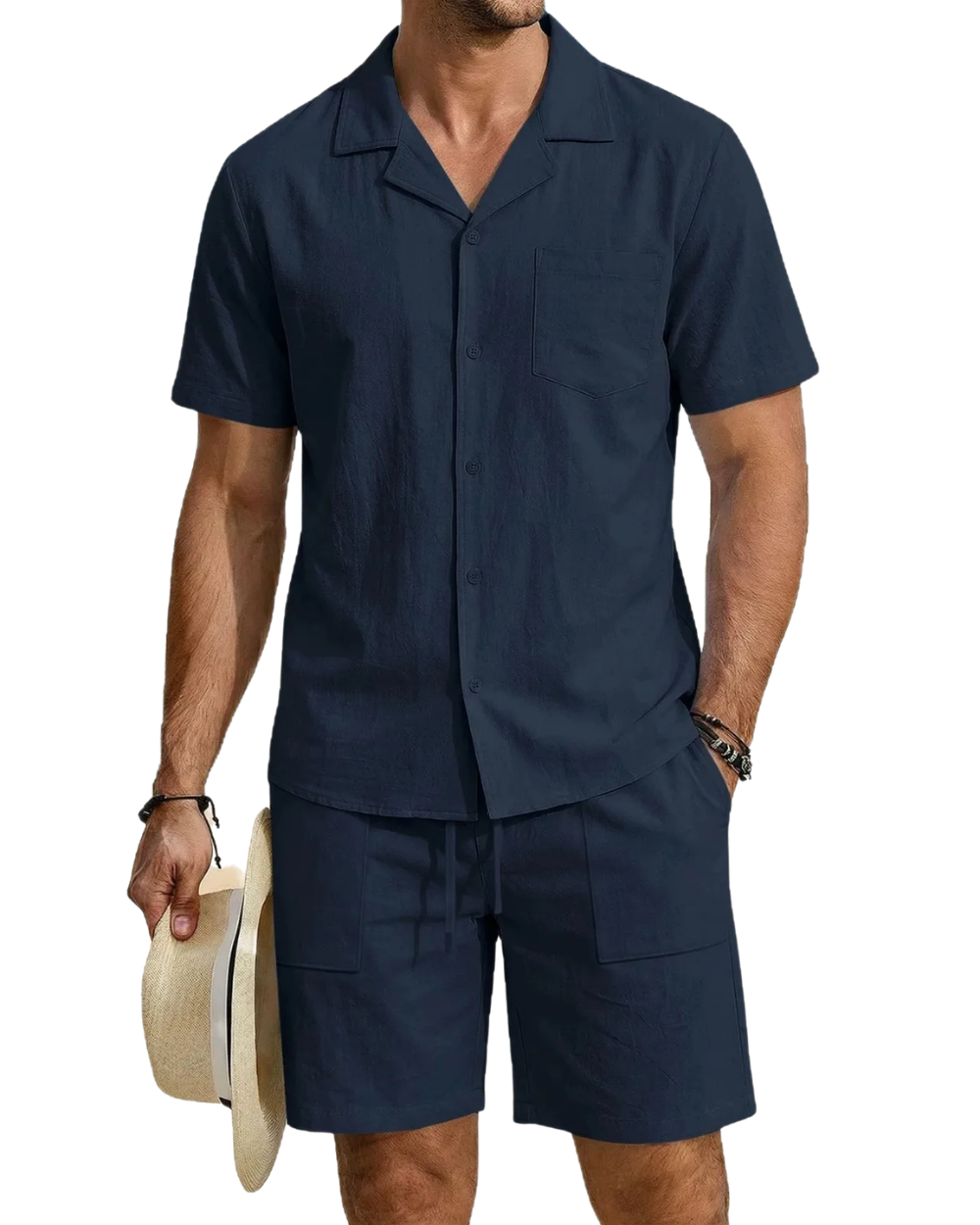Strand Set Heren Overhemd & Short