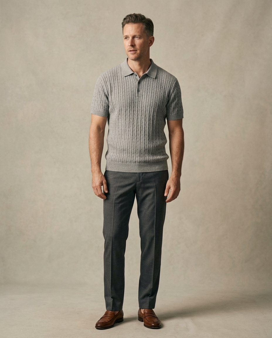 Gebreid Poloshirt Heren