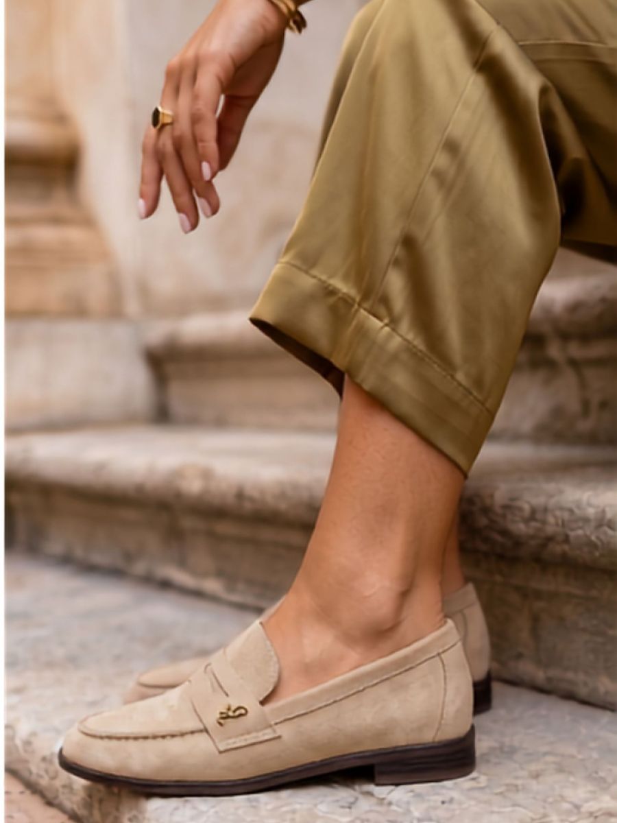 Kunstleder-Mokassins Damen Rea Giulia, Loafer zum Hineinschlüpfen