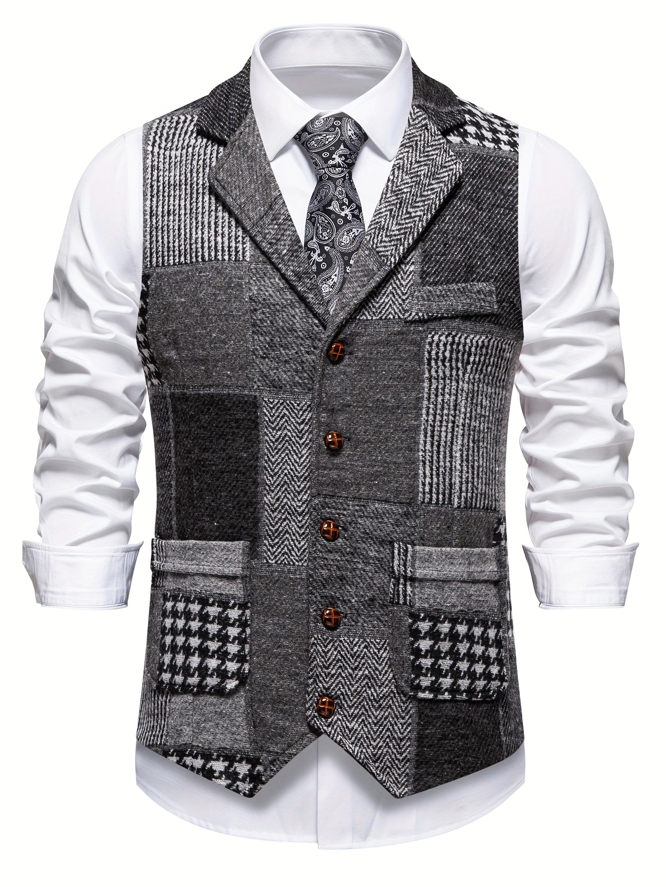 Gilet Heren met Patchwork Detail