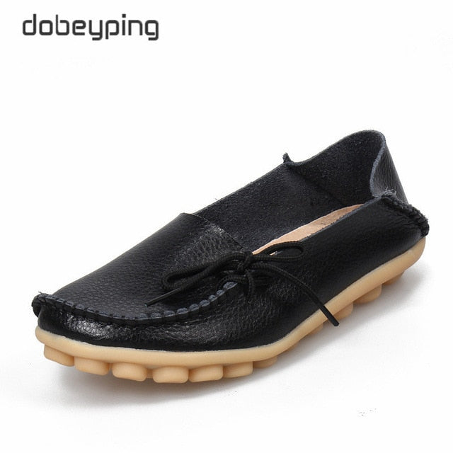 Damen Leder-Loafer mit Schleife