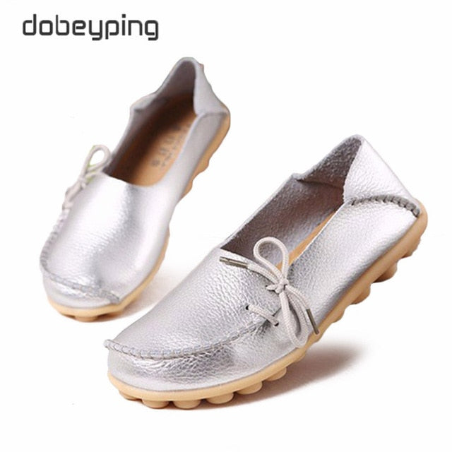Damen Leder-Loafer mit Schleife