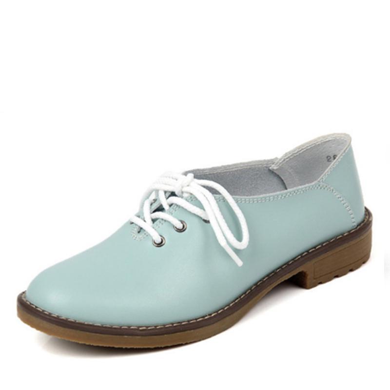 Damen Leder-Loafer im Oxford-Stil