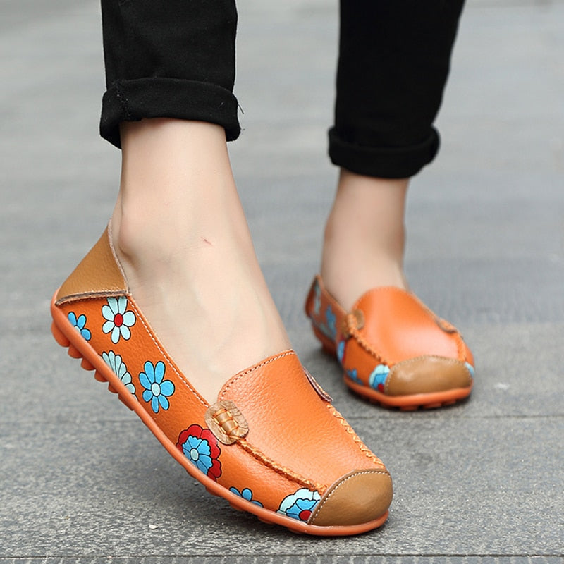 Damen Leder-Loafer zum Hineinschlüpfen
