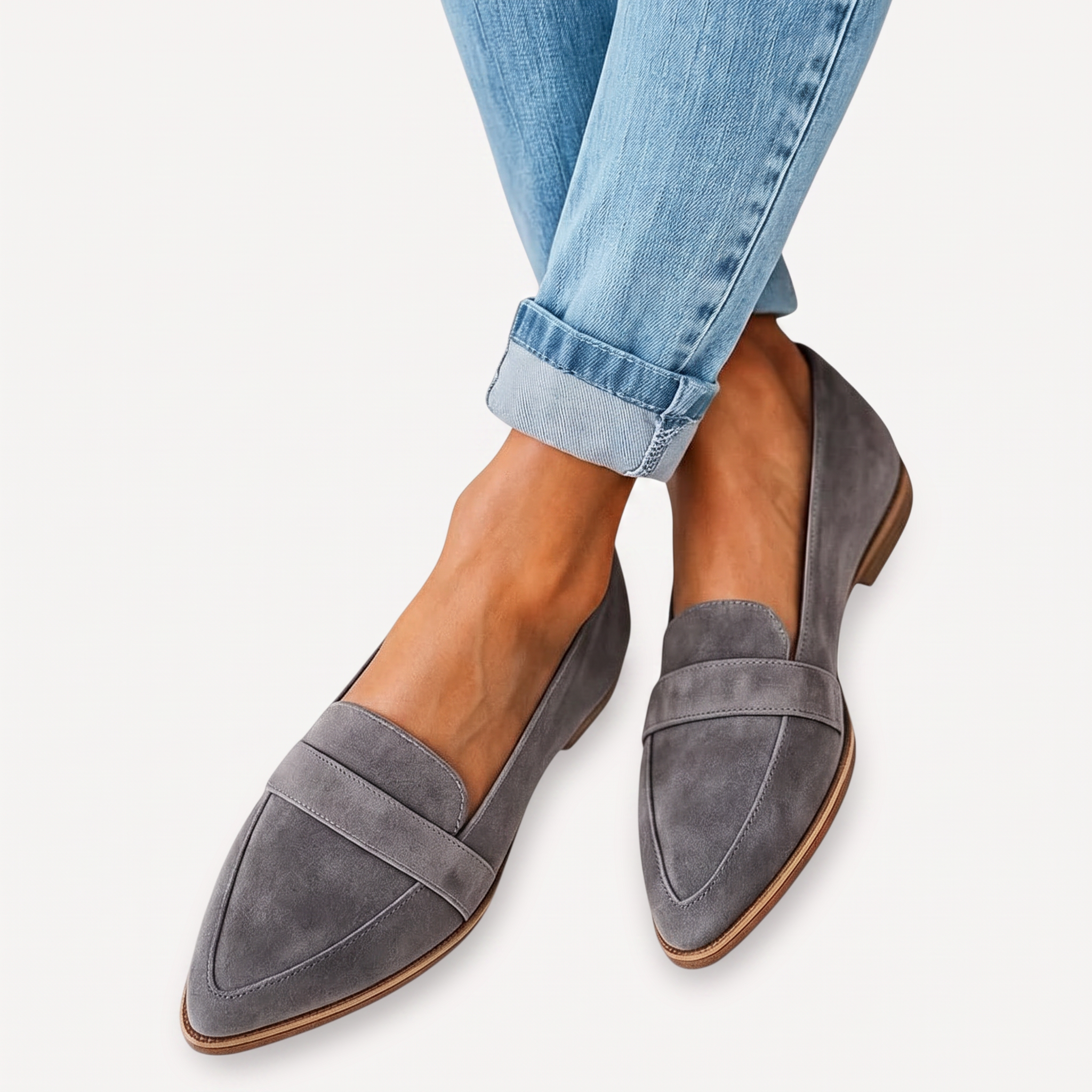 Ergonomische Leder-Mokassins Damen Clio Anna – sicherer Halt