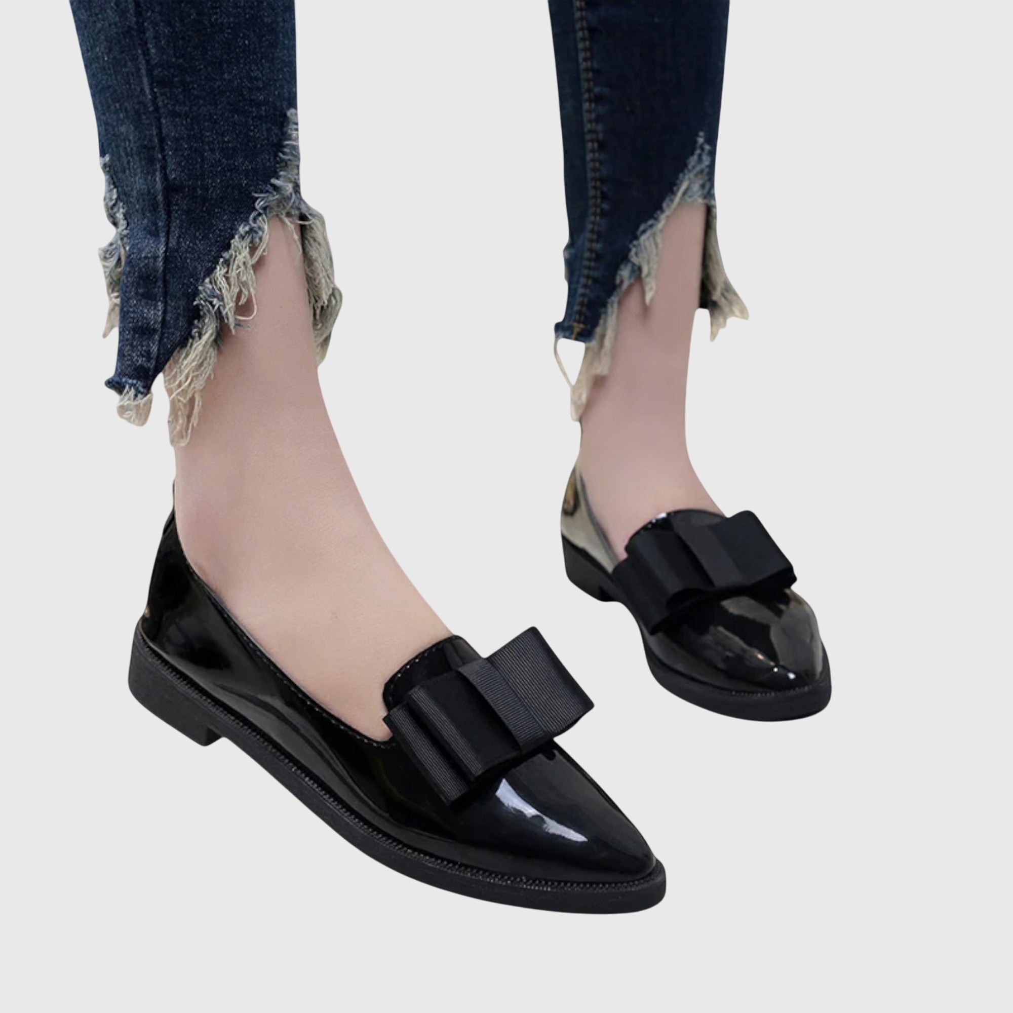 Klassische Komfort-Mokassins Damen Lina Laura, Slipper mit Schleife