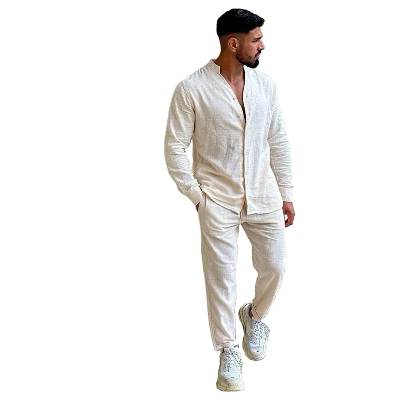 Katoenen Set Heren Overhemd & Broek