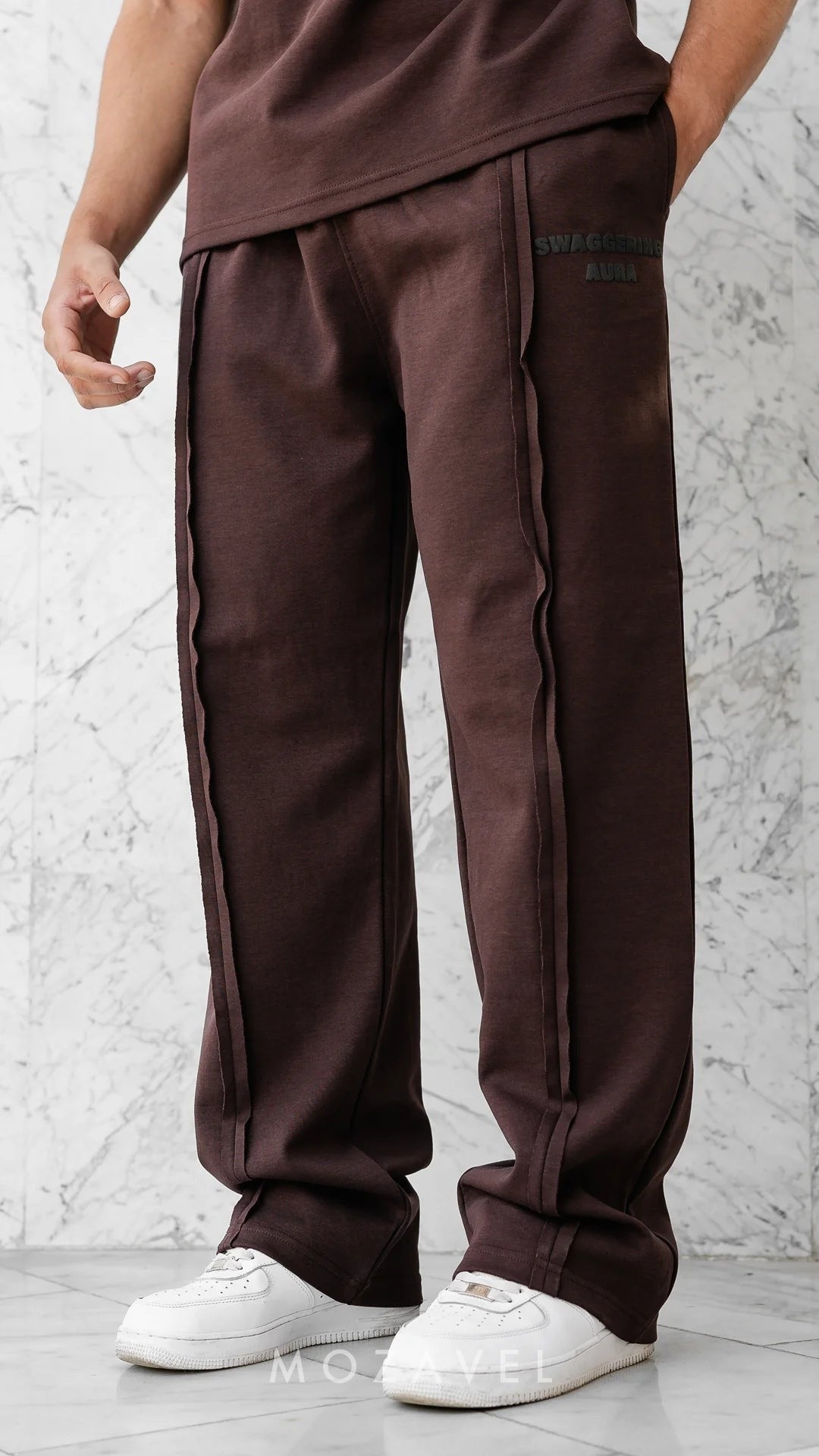 Herren Set „Nero“ – Oversize Shirt & Hose Schokobraun