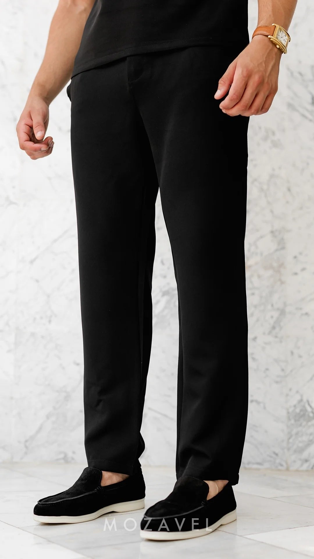 Herren Set „Élégance“ – Poloshirt & Hose Schwarz
