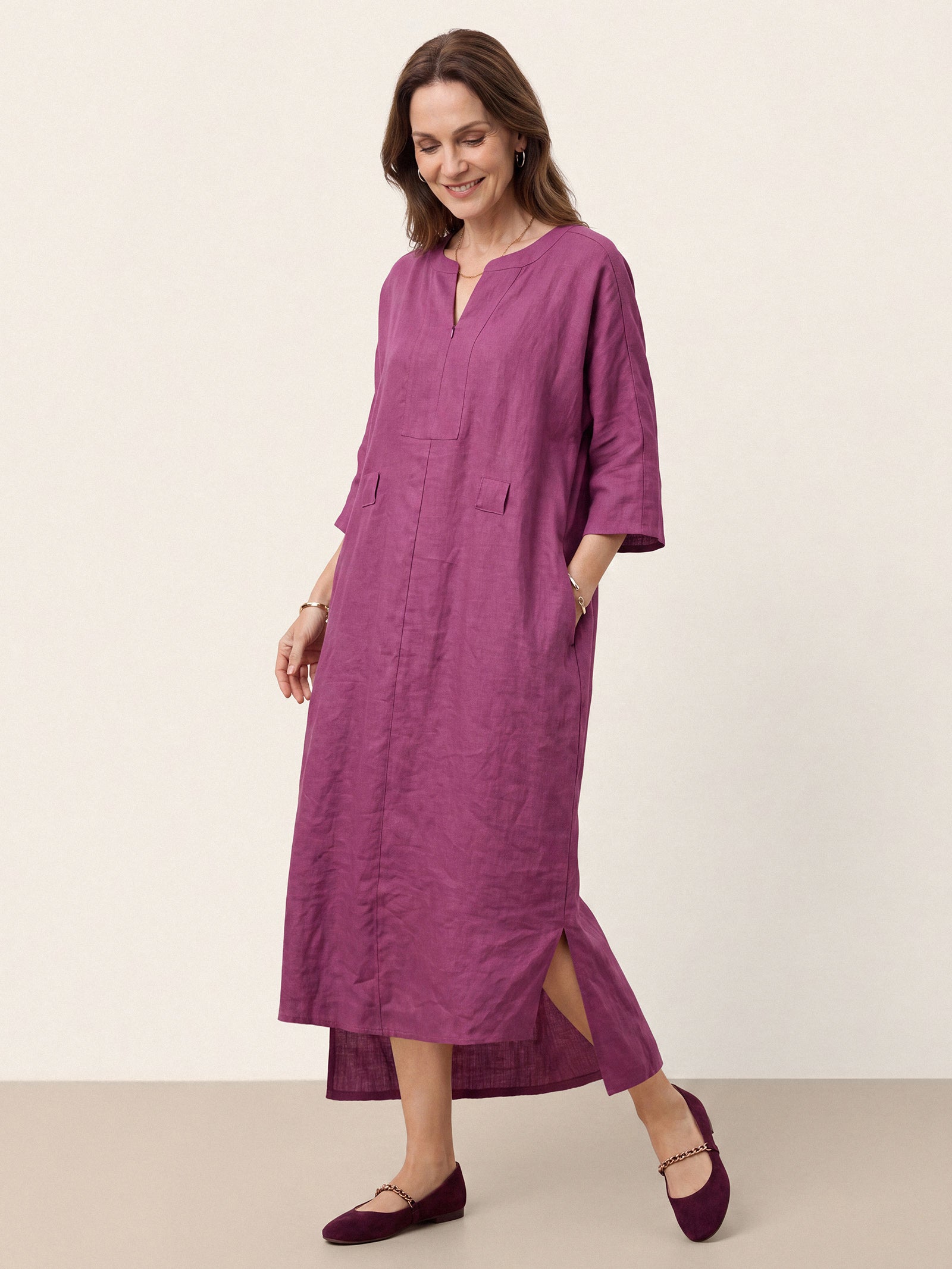 Linnen Maxi-jurk Dames