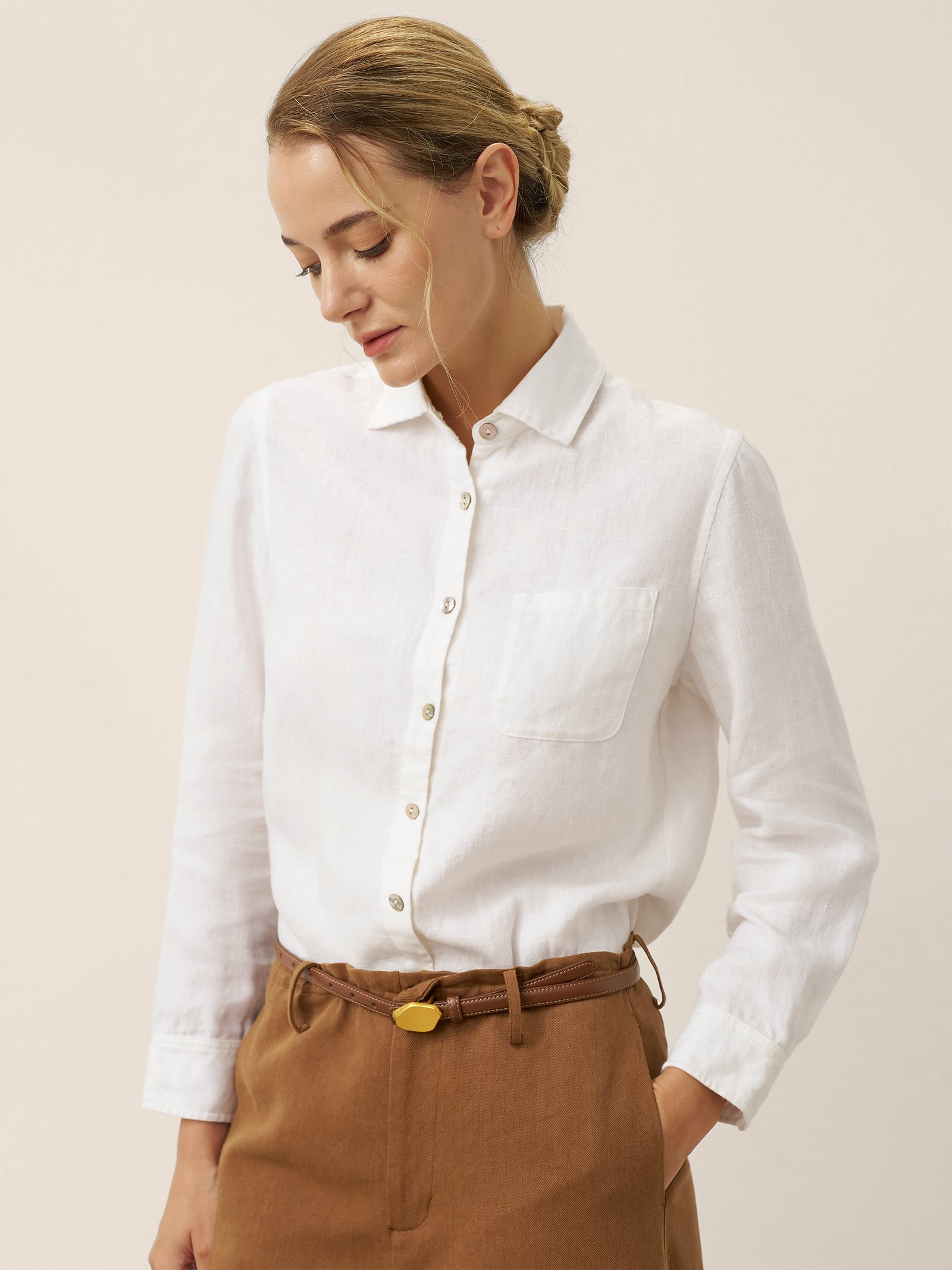 Klassieke Linnen Blouse Dames