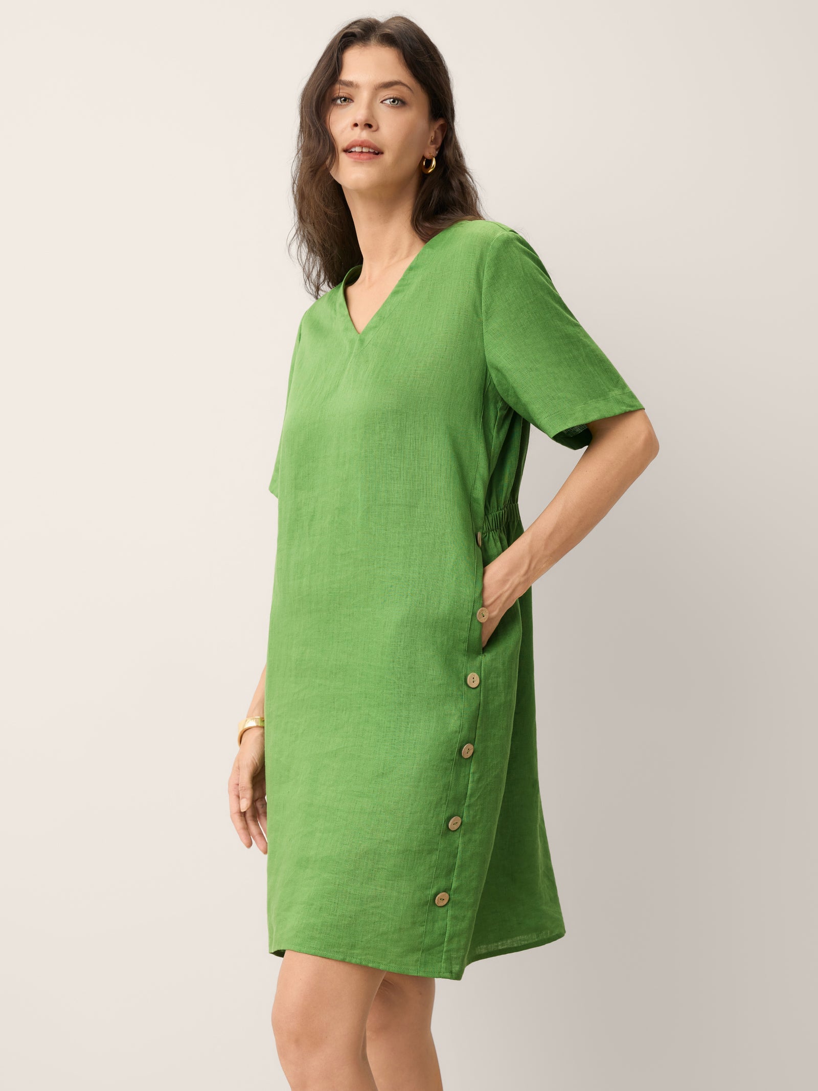 Linnen Cocoon Mini-jurk