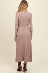 Umstands-Midikleid aus Rippstrick mit Seitenschlitz
