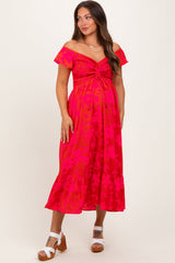 Umstands-Maxikleid mit Smok-Oberteil