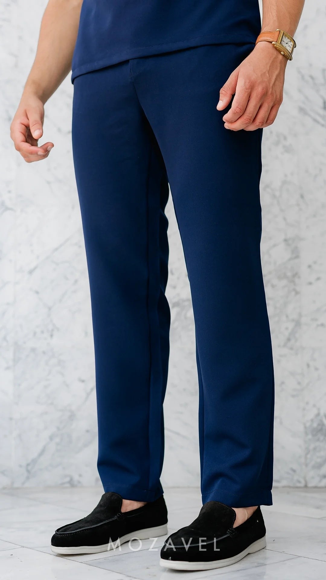 Herren Set „Élégance“ – Poloshirt & Hose Marineblau