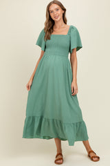 Wandelbares Umstands-Maxikleid mit elastischem Smok-Bund