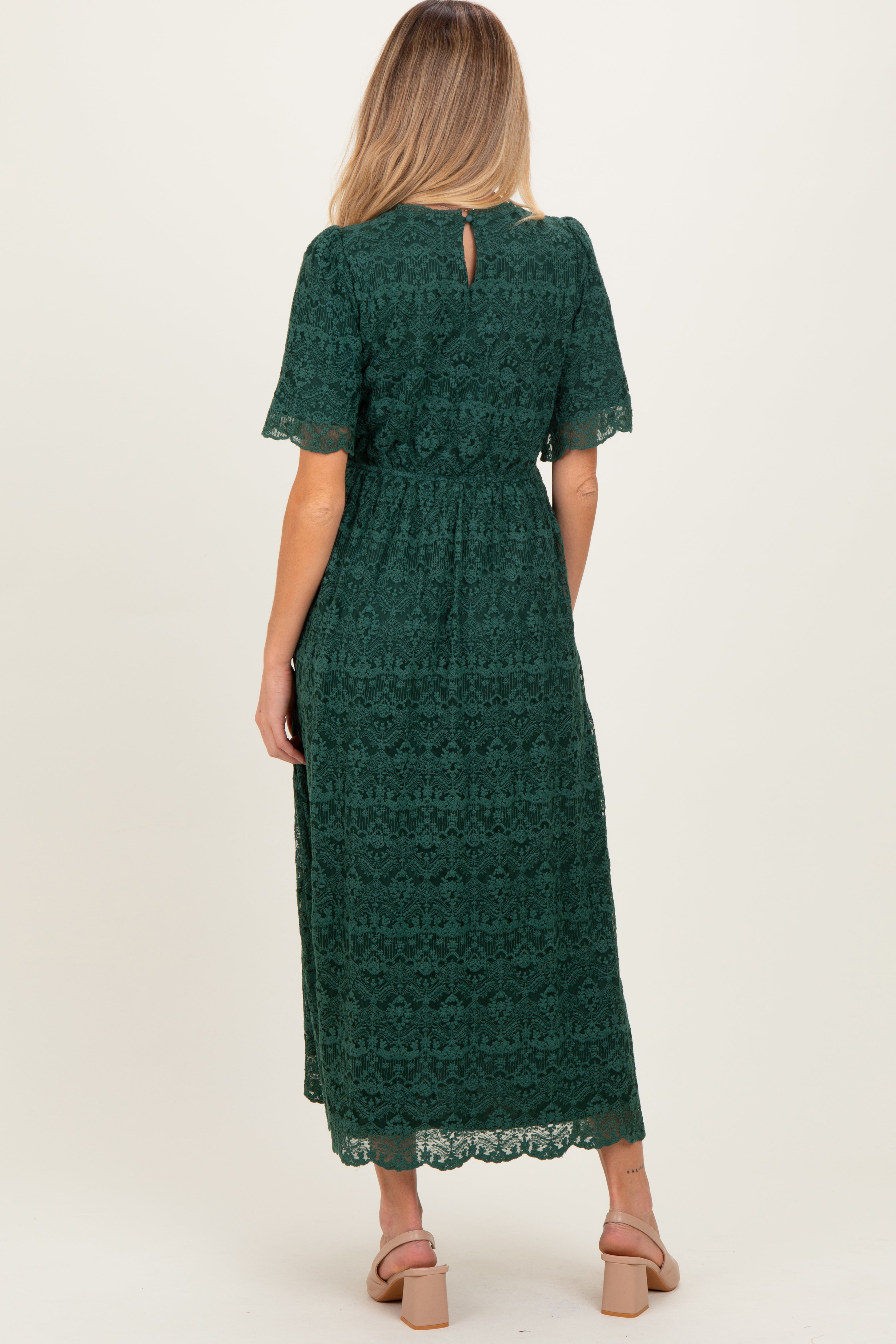 Umstands-Midikleid aus Blumenspitze